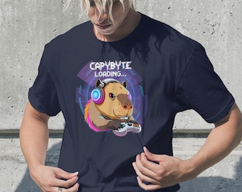 Capybara Funny Video Games T-Shirt Vintage Capybara Tshirt Sarcastic Capybara Retro Tee Kawaii Capybara Gaming Shirt Funny Capybara Meme Tee