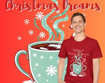 Christmas Dreams Cozy Cocoa Mug Design Unisex Softstyle T-Shirt, Holiday Shirt, Festive Tee, Xmas Top, Winter Apparel, Christmas Gift