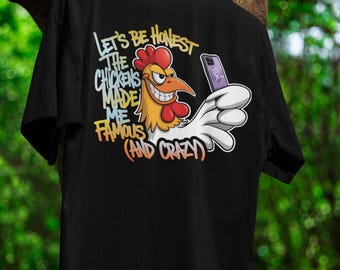 3D Crazy Chicken Shirt Funny Farm Quote Tee with CrazyChicken Vibes Tee Quirky Chicken Keeper Shirt and Humorous Backyard Farming Gift