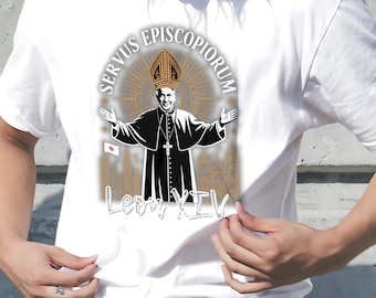 Pope XIV Leo Tee Vintage Pope Leon XIV T-Shirt Soft Unisex Religious Tee Casual Christian Wear Gift Leo XIV Papa Vatican Tee New Pope 2025