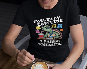 Fueled By Caffeine Rage T-Shirt Funny Coffee Lover Tee Sarcastic Unisex Graphic Shirt Caffeine Addict Gift Rage Humor Tee