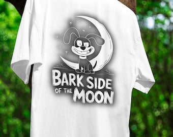 Bark Side of the Moon Dog Shirt Funny Dog Lover Tee Space Pup Graphic T‑Shirt Lunar Humor Gift Unisex Cotton Top Cute Pun, For Him Her Cozy