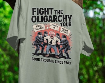 Bernie Sanders 1963 Resistance Shirt, Fight the Oligarchy Tour Tee, Political Activism T-Shirt, Anti Trump Leftist Protest Shirt