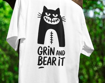 Funny Black Cat Shirt Unique Pet Lover Gift Hilarious Animal-Themed Tee Cool Quirky Apparel Trendy Artistic Design for Cat Lovers Clothing