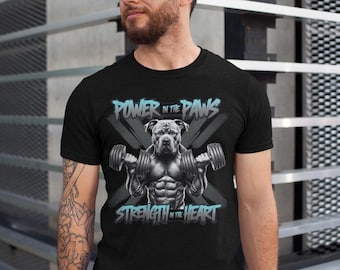 Muscular Pitbull T-Shirt Funny Gym Tee Weightlifting Motivation Shirt For Fitness And Powerlifting Tee For Strength Hardcore Training Shirt