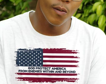 God Protect America Shirt God Blessed America Tee Save Country Tee God's Country Shirt God Blessed USA Gift Protection Divin Tee God Country