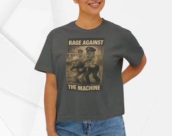 Rage Against the Machine Women's Boxy Tee Bernie Sanders Resistance Tee 1963 Arrest Photo Shirt Political Activism Leftist Shirt for her