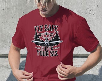 Fly Safe Shirt Airline Crew Tee Jet Pilot Apparel Flight Instructor Gift Aviation Mechanics Uniform Airport Dispatcher Shirt Private Pilot