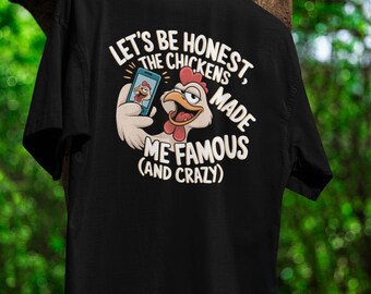 CrazyChicken Vibes Tee Funny 3D Crazy Chicken Shirt with Quirky Farm Humor and Humorous Chicken Keeper Tee for Backyard Farming Fun Gift