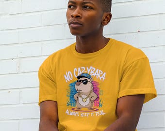 Capybara Streetwear Shirt Funny Rodent Tee Cool Hip Hop Gift Urban Graffiti Shirt No Cap Style Tee Trendy Animal Shirt Fashion Chill Outfit