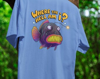 Creepy Deep Sea Anglerfish Shirt Vintage Ocean Creature Shirt Funny Deep Sea Monster Tee Aesthetic Anglerfish Shirt Horror Deep Sea Fish Tee