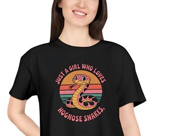 Retro Sunset Snake Lover Shirt Cute Hognose Reptile Tee for Women Casual Wildlife Graphic Tee Gift for Snake Enthusiasts