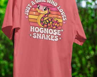 Just a Girl Who Loves Hognose Snakes Shirt Gifted Snake Lover Design Tee Cute Snake Anime Tee Snake Lovers Gift Snake Themed Artwork T-Shirt