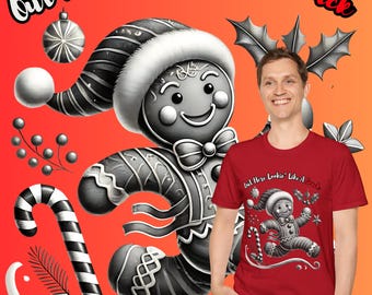 Cute Gingerbread T-Shirt, Festive Gingerbread Man Unisex Softstyle T-Shirt, Holiday Funny Shirt, Gingerbread Apparel, Christmas T-shirt