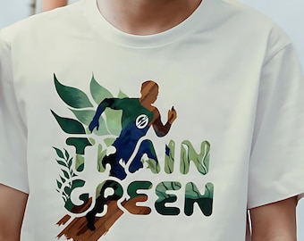 EcoFriendly Mens Sports TShirt Organic Cotton Nature Gift Inspired Sustainable Athletic Tee Ethical Activewear Green Workout Tee Women Sport