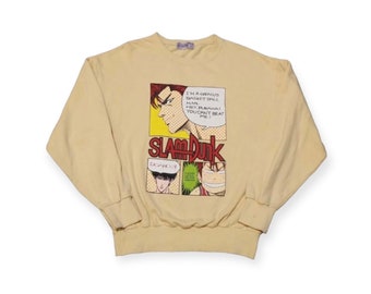 Vintage 90s RARE Slam Dunk Shohoku Anime Manga Sweatshirts