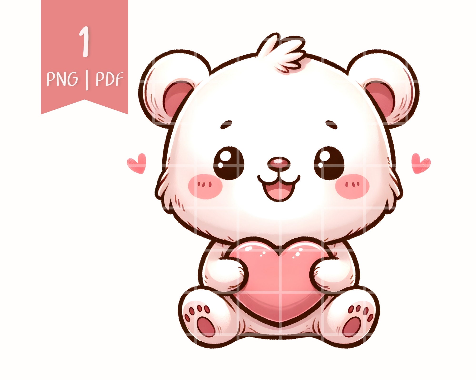 Charming Love Bear Clipart Cute Bear With Heart Illustration, Perfect ...