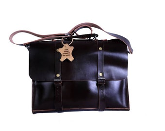 Dana Handmade Real Leather Satchel, Shoulder Bag, Messenger Bag, Backpack for Laptop, Briefcase, 100% Bag for Work, Office, Laptop Holder