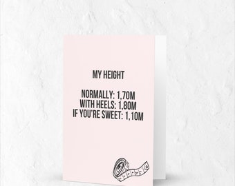 Height card - Naughty card - If you are sweet card - Card for him/her