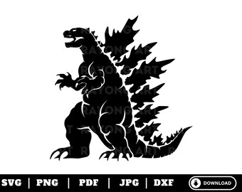 Godzilla SVG, Godzilla Png Pdf Dxf, Godzilla Silhouette, Godzilla Vektor Clipart, Godzilla Schnittdateien für Cricut, sofortiger digitaler Download