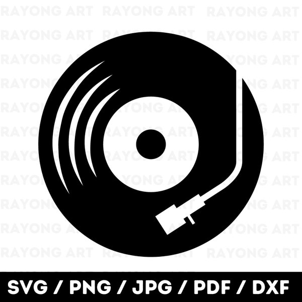 Vinyl Record SVG / Cut Files For Cricut Silhouette / Vinyl Record Png / Music Clipart / Record SVG / Instant Digital Download