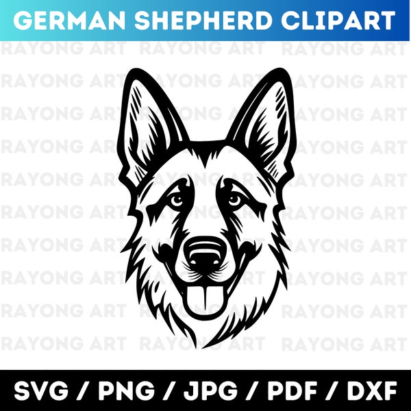 German Shepherd SVG, Dog Breed SVG Police Dog PNG, Happy Dog dxf, German Shepherd Clipart, Dog, Canine, K-9 Cricut Silhouette Cut File