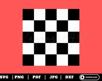 Checkerboard SVG, Checkered Pattern SVG, PNG Files, Black and White Checkered Vector Cut Files For Cricut