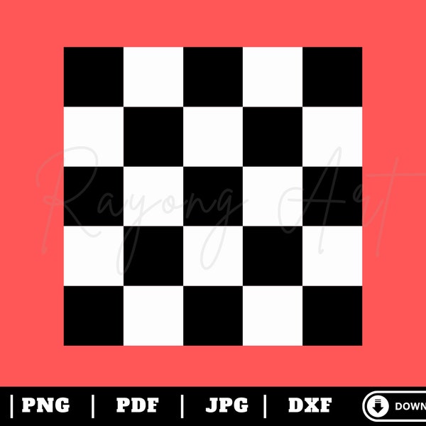 Checkerboard SVG, Checkered Pattern SVG, PNG Files, Black and White Checkered Vector Cut Files For Cricut