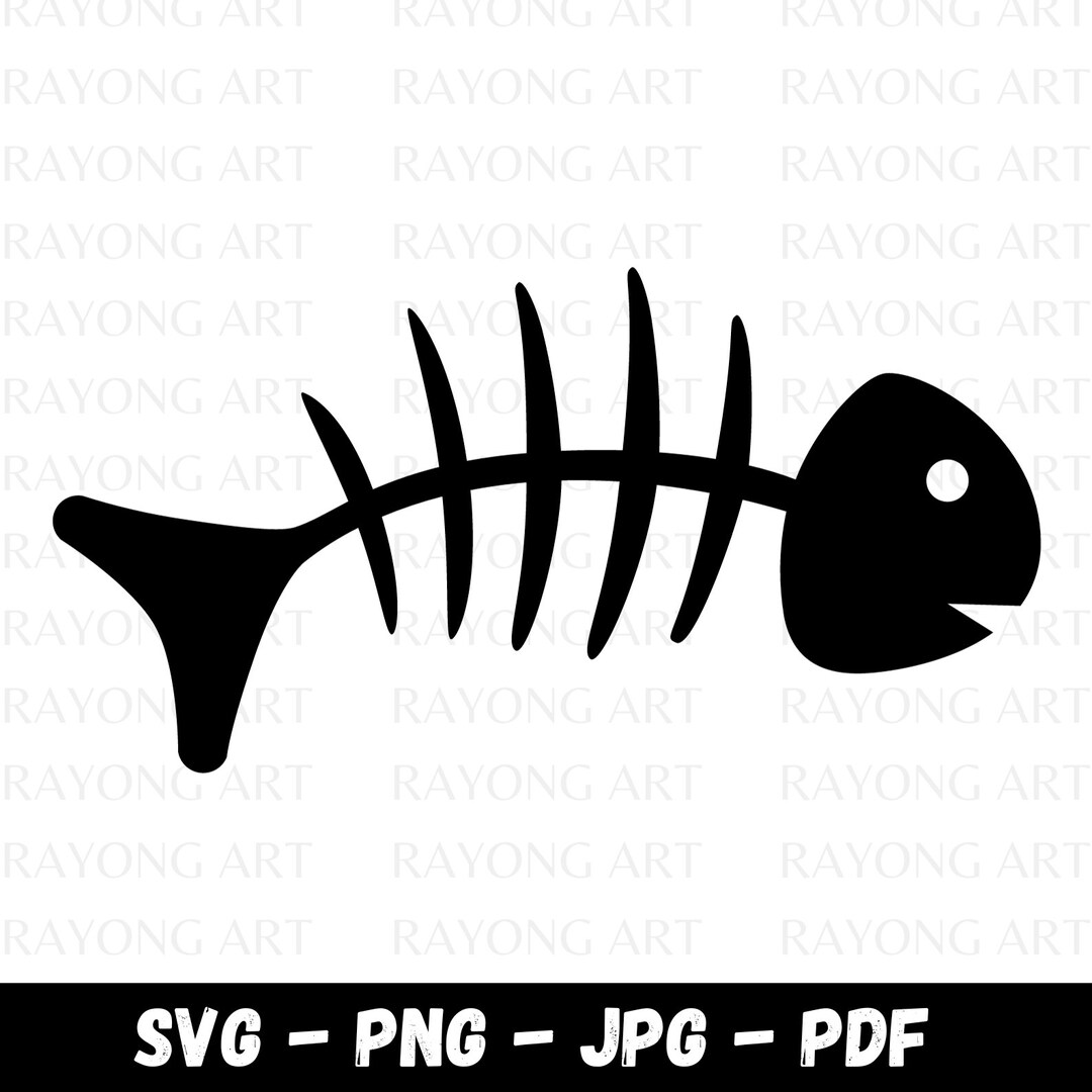 Fish Skeleton SVG Fish Bones SVG Fish Clip Art SVG Cut Files for Cricut ...
