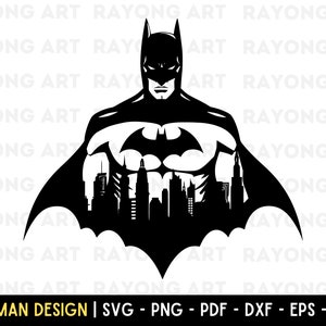 Batman SVG, Batman Vector, Gotham City Skyline Batman Design, High Quality Cut Files Instant Digital Download