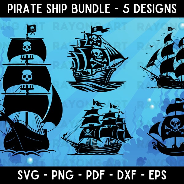 Pirate Ship SVG Bundle,  Pirate SVG, Black Ship svg, Pirate Ship Silhouette SVG, Pirate Ship Clipart svg, Cricut Cut Files Black Pearl svg