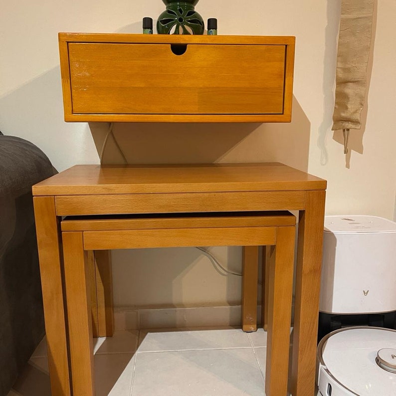 Custom Floating Nightstand With a Drawer Console Table Bedside Table