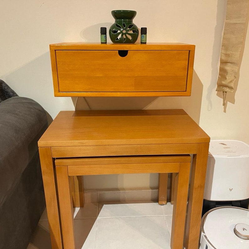 Custom Floating Nightstand With a Drawer Console Table Bedside Table