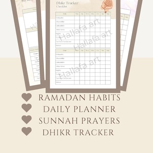 Ramadan Printable Planner, Ramadan Tracker, Sunnah Tracker, Ramadan Checklist, Ramadan Gift, Ramadan Journal, Muslim Daily planner