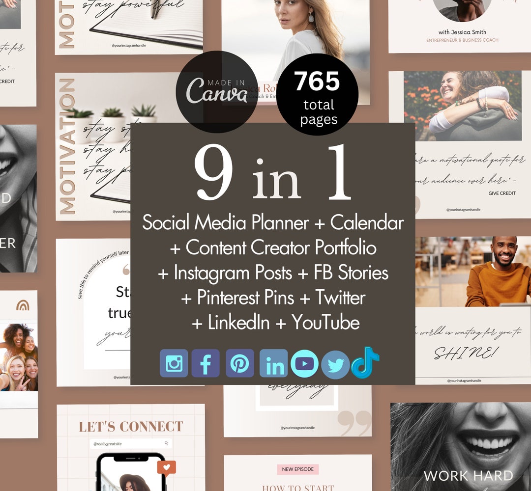 Social Media Content Planner Template Canva Template Instagram Post ...