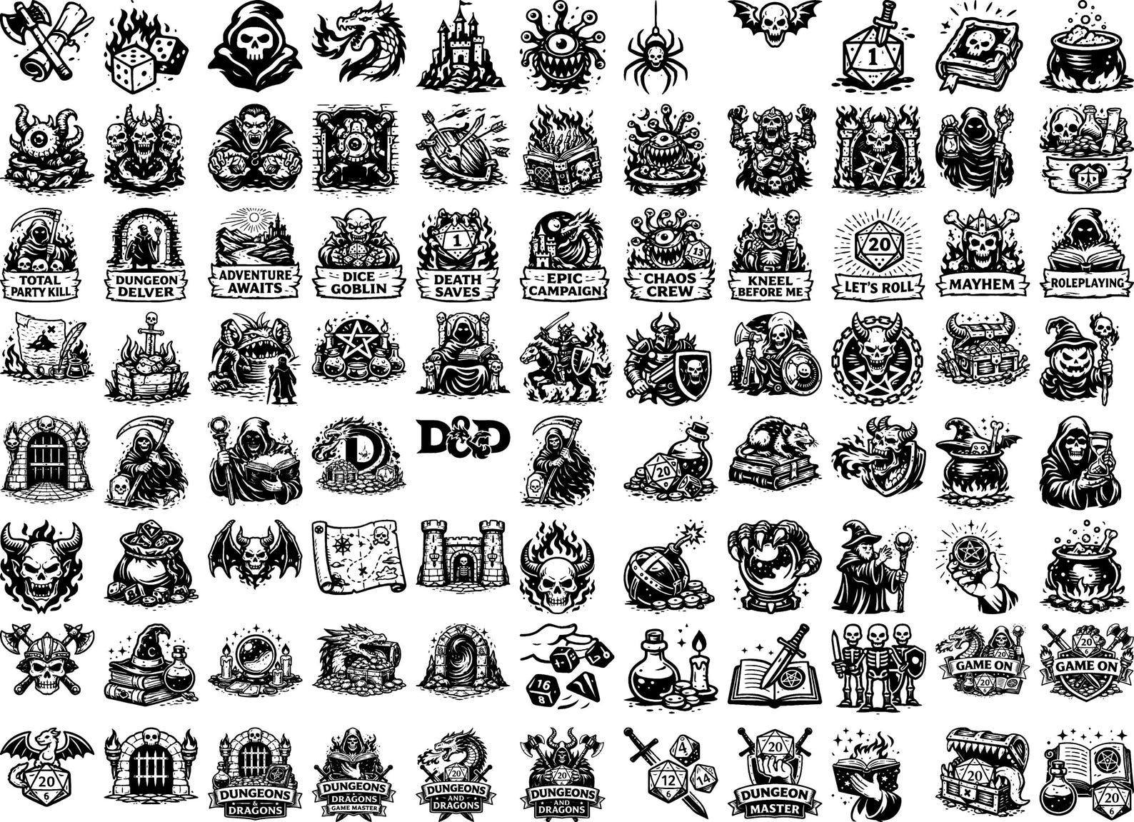 Dnd Rip Icon Dungeons & Dragons SVG Bundle, RPG Icons SVG Bundle | Fantasy Dice ...