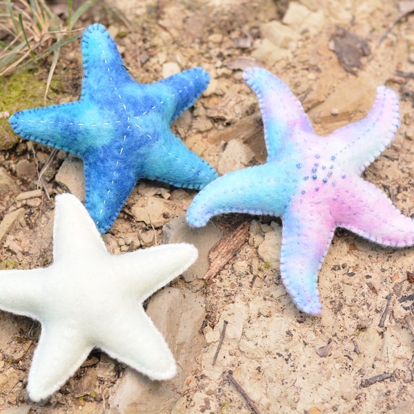 Felt Starfish - Sea felt creatures -  Summer nature table  - Ocean life