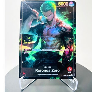 Zoro Leader RED OP01 Custom - Karte One Piece - Film holographique ultra-brillant