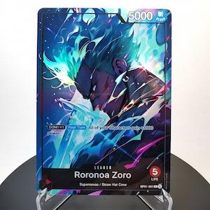 Zoro Anführer RED OP01 Custom - Karte One Piece - HYPER-Gloss Vollholo Folie