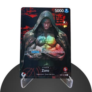 Zoro Anführer RED OP01 Custom - Karte One Piece - HYPER-Gloss Vollholo Folie