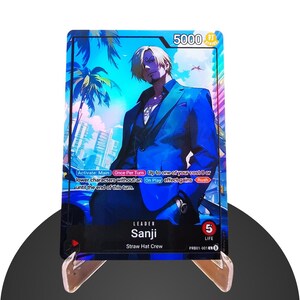 Sanji Custom LEADER PRB01 –Karte One Piece- HYPER-Gloss Voll Holo Foil