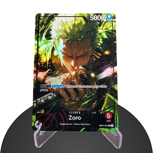 Zoro Leader RED OP01 Custom - Karte One Piece - Film holographique ultra-brillant