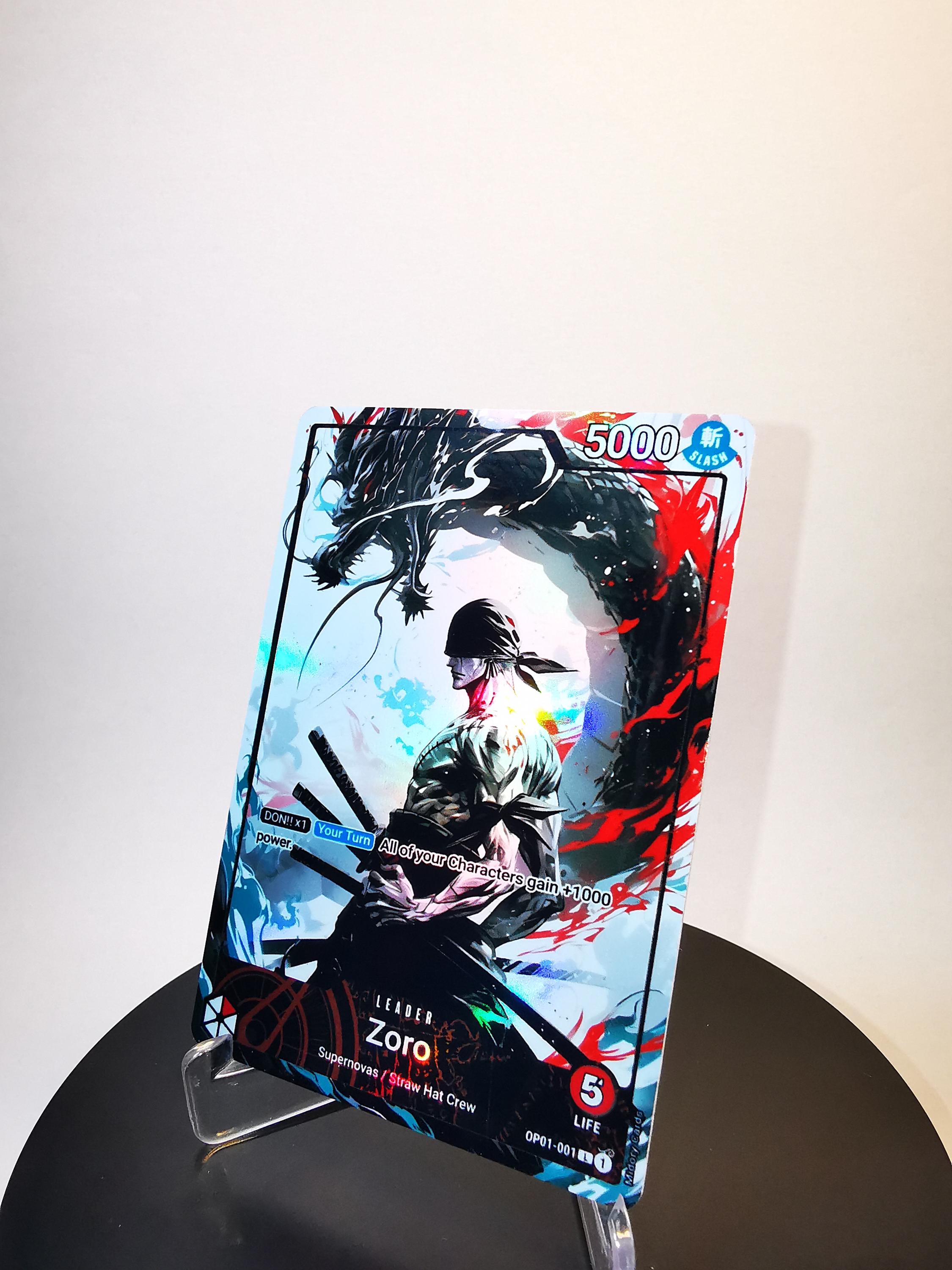 Zoro Leader RED OP01 Custom – Karte One Piece - Hyper-gloss Full