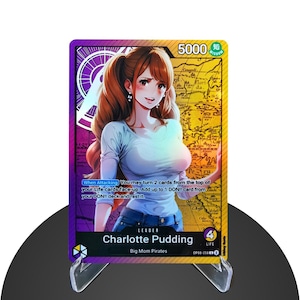 Charlotte Pudding Custom Leather OP08 - Karte One Piece Custom - HYPER-Gloss Vollholofolie