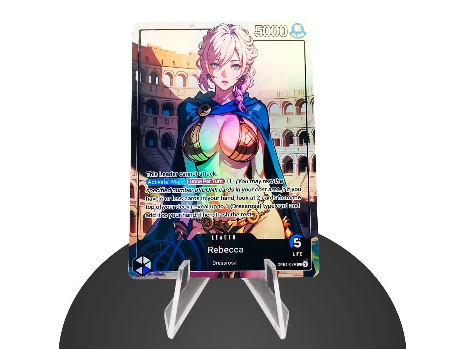 Rebecca OP04 Custom Leader – Karte One Piece - HYPER-Gloss Full Holo Foil