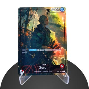 Zoro Leader RED OP01 Custom - Karte One Piece - Film holographique ultra-brillant