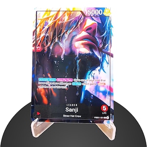 Sanji Custom LEADER PRB01 –Karte One Piece- HYPER-Gloss Voll Holo Foil