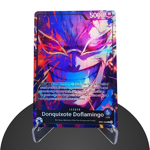 Doflamingo Custom Leader OP01 – Karta One Piece Custom - HYPER-Gloss Full Holo Foil