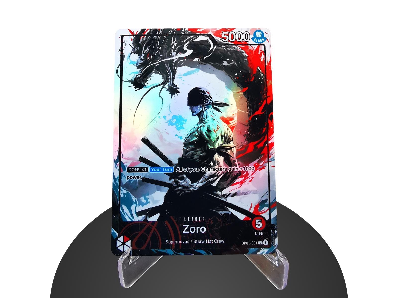 Zoro Leader RED OP01 Custom – Karte One Piece - Hyper-gloss Full