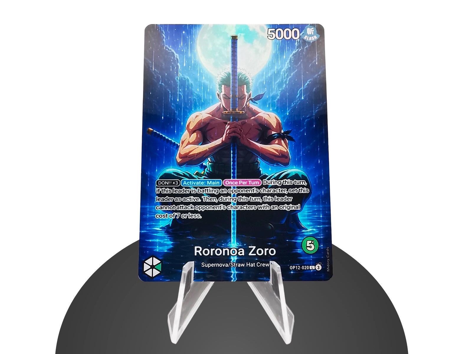 Zoro Leader OP12 Custom – Karte One Piece - Hyper-gloss Full Holo
